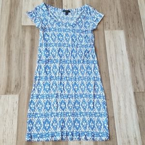 J. CREW Longline Tribal Print Short Sleeve T Shirt